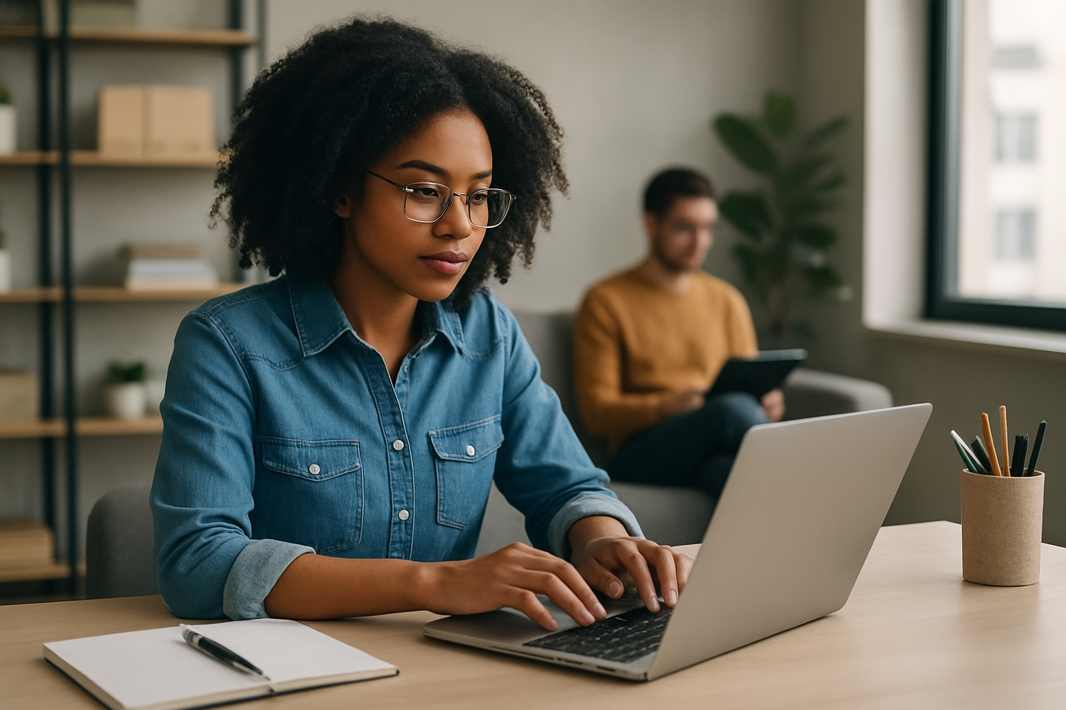 Nowoczesna przestrzeń pracy freelancera w stylu cyfrowym – ilustracja artykułu