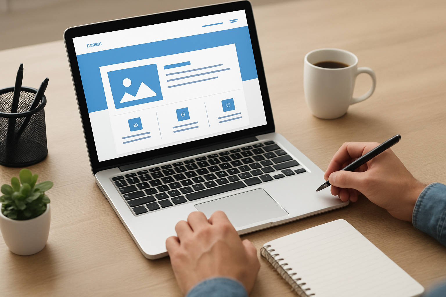 Przykład skutecznej landing page z elementami budującymi zaufanie i wysokim UX – ilustracja artykułu