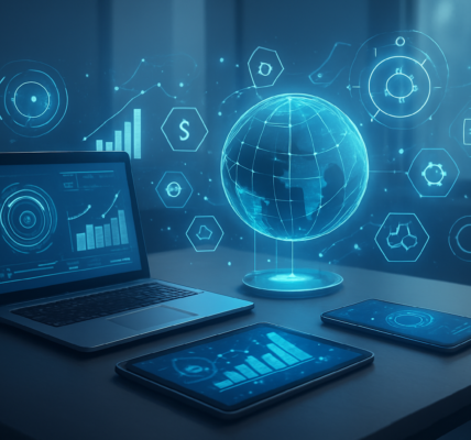 Nowoczesny cyfrowy workspace z technologiami przyszłości dla firm online w 2025 roku