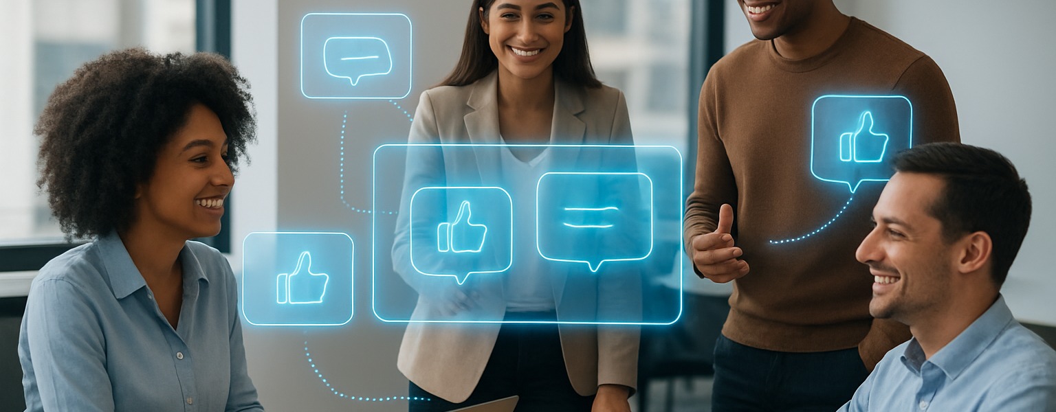 Nowoczesny zespół korzystający z technologii feedbacku