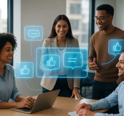 Nowoczesny zespół korzystający z technologii feedbacku