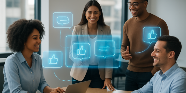 Nowoczesny zespół korzystający z technologii feedbacku