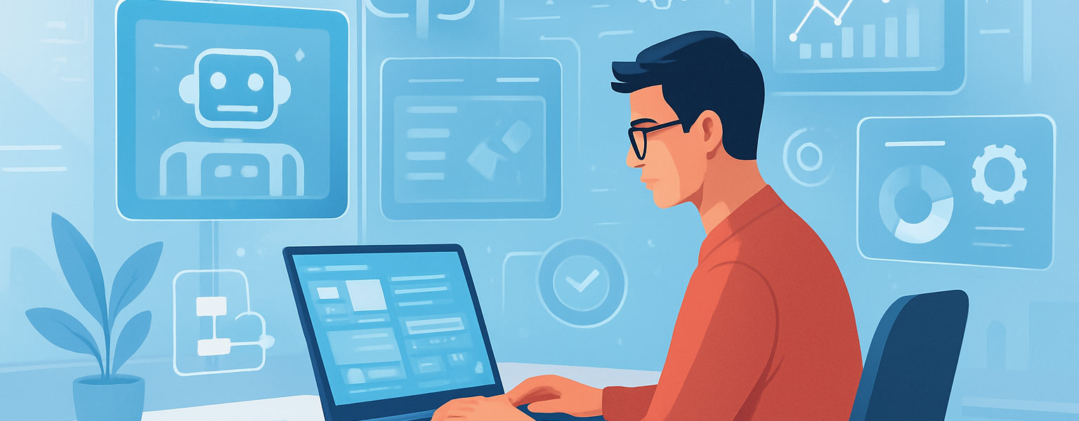 wolny przedsiębiorca korzystający z nowoczesnych technologii automatyzacji