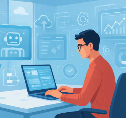 wolny przedsiębiorca korzystający z nowoczesnych technologii automatyzacji