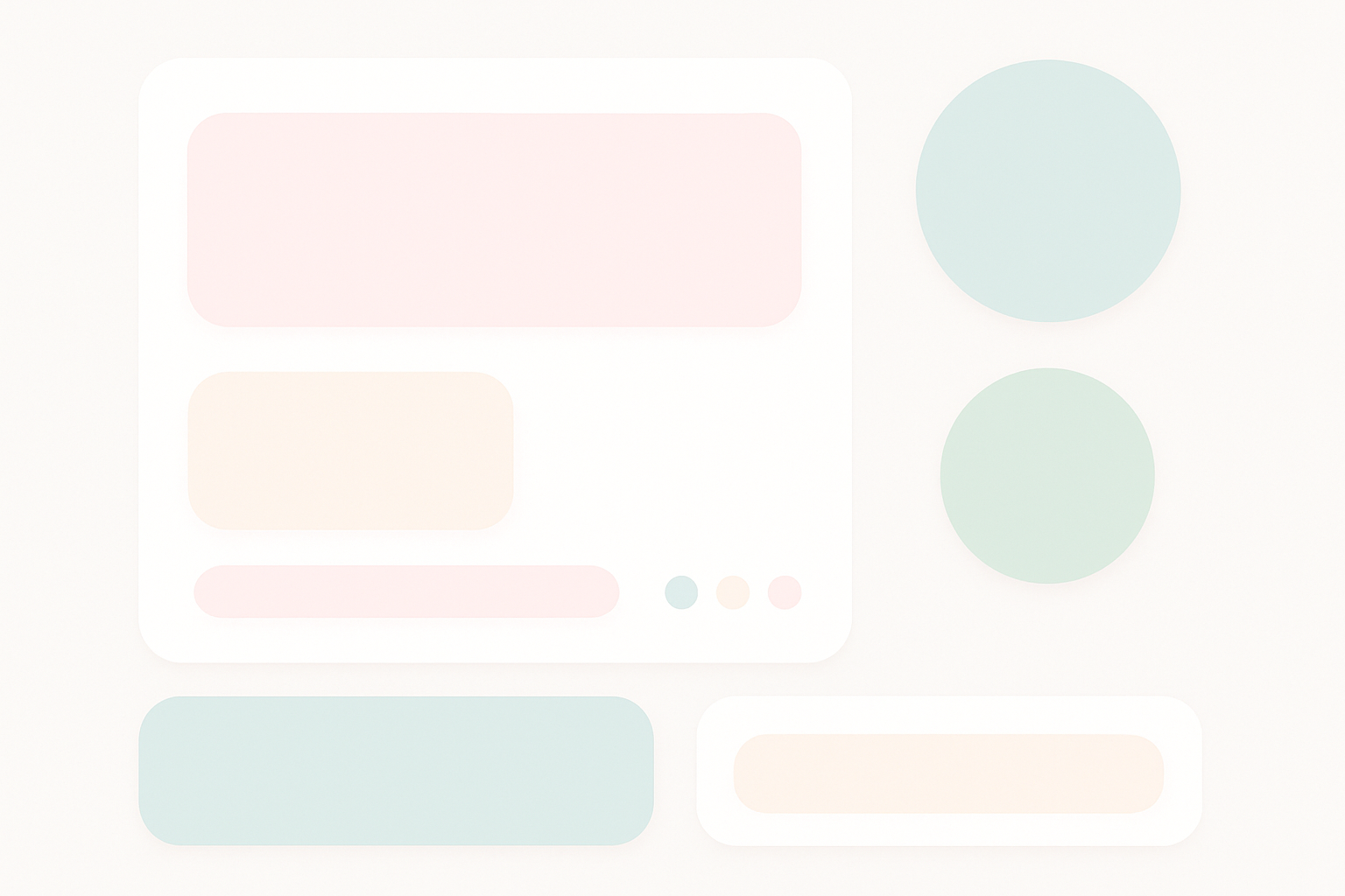 Minimalistyczny interfejs UI skupiający się na emocjonalnym spokoju i harmonii, pastelowe kolory, dużo przestrzeni