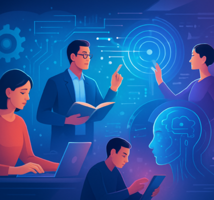 Ilustracja rozwoju kompetencji przyszłości i technologii cyfrowych