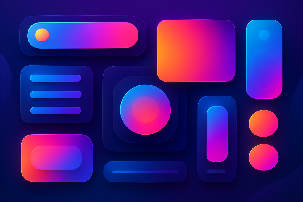 Nowoczesny design UI z kolorami i animacjami