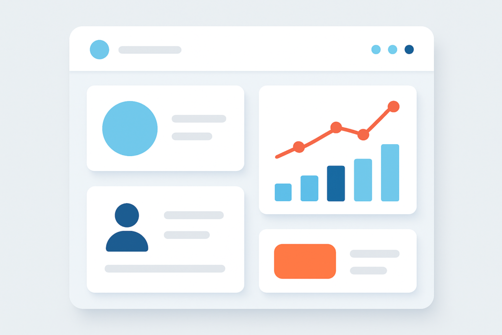 Ilustracja będąca przykładem flat design na nowoczesnej stronie internetowej