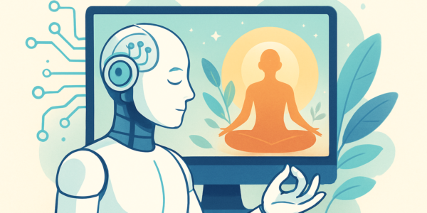 Grafika nowoczesnej technologii wspierającej medytację i mindfulness